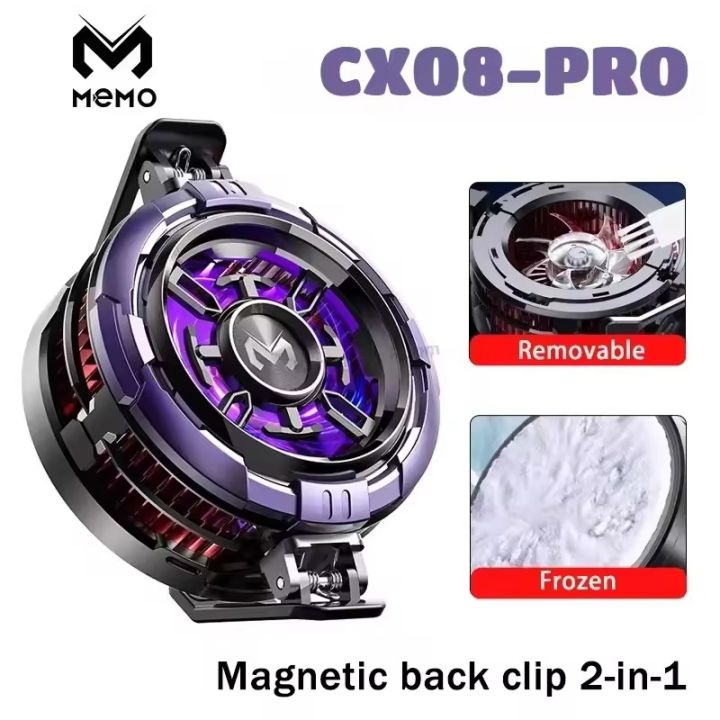 MEMO CX08/CX08 PRO Mobile Phone Cooler Magnetic/Back Clip 2 IN 1 Semiconductor Fast Cooling Fan Freeze Radiator PUBG Game Cooler For IOS, Android