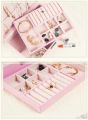Two Layer Jewelry Organizer Box for Women – PU Leather Large Storage Case with Lock – Classic Style – All Season. 