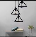 Triangle Shape Hanging Light - Hanging Lamp - Ceiling Light - Pendant Lamp - Pendant Light - With Retro E27-ST64 Edison Bulb - Filament Bulb - LED Light. 