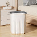 Waste Bin Striped Texture Rubbish Collection Kitchen Garbage Basket. 