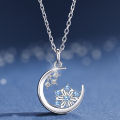 Women Necklace Moon Snowflake Exquisite Wear-resistant Necklace. 