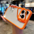 HOCE Luxury Invisible Folding Holder Camera Lens Stand Case For iPhone 14 11 12 13 15 Pro Max 15 Plus Hard Clear Shockproof Phone Cover. 