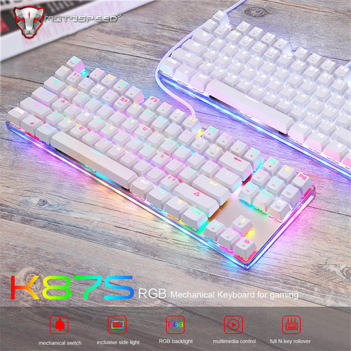 Motospeed K87S 87keys Blue Switch RGB Backlight Mechanical Gaming Wired Keyboard