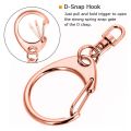 50 Pcs Rose Gold Keychain, Spring Snap Key Ring with Chain and Jump Rings, DIY Key Chain Parts for Craft Hang Buckle. 