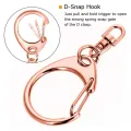 50 Pcs Rose Gold Keychain, Spring Snap Key Ring with Chain and Jump Rings, DIY Key Chain Parts for Craft Hang Buckle. 