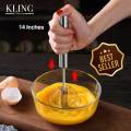 KLING Whiskers - Beater Hand Whisker Stirrer Egg Whisker Coffee Whisker Hand Push Beater - Kitchen Utensil Push Whisk for Blending, Whisking, Beating & Stirring. 