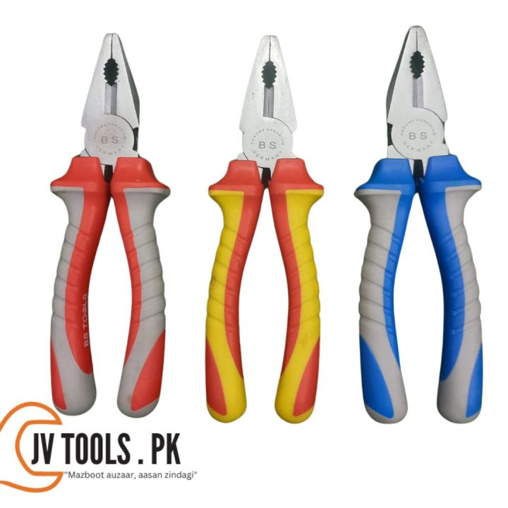 BS Combination Pliers with Soft Grip Handles | Multi-Purpose Plier Tool for Home, Electrical, and Mechanical Use By JV Tools