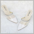 Transparent Heels - White Color Pointed Heel For Women'S - Premium Quality, Stylish, And Long-Lasting Footwear. 