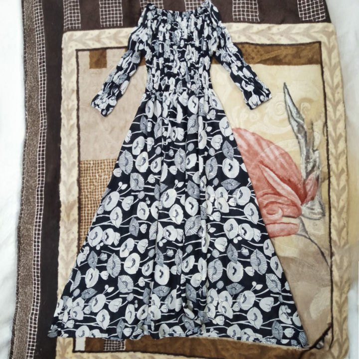 Women's Printed Long Frock – Soft Georgette, Elegant and Comfortable
