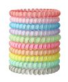 8Pc Telephone Cord Hair Tie-Stylish & Durable Telephone Wire Hair Ties - No Crease, Gentle on Hair, Long-Lasting Hold, Perfect for All Hair Types, Multi-Functional Hair Accessories in Trendy Multi Colours (Matt Black, Candy Colours) and Size. 