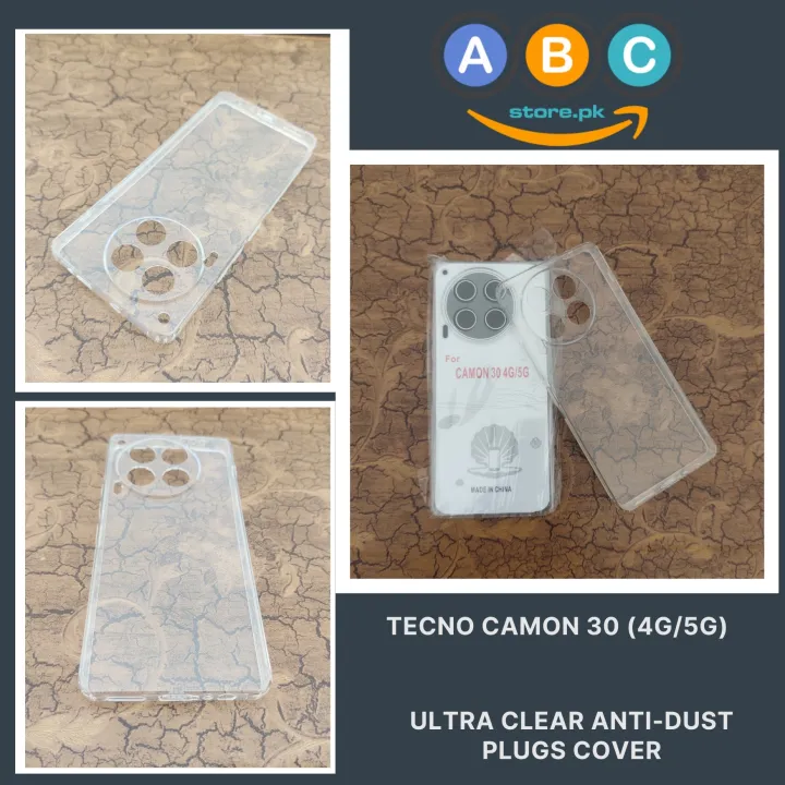 Tecno%20Camon%2030%20(4G/5G)%20Case,%20Soft%20TPU%20Ultra-Clear%20with%20Dust%20Plugs%20(NO%20Corner%20Bumpers)%20Back%20Cover%20for%20Camon30,%20tecnocamon30%20-%20Image%202