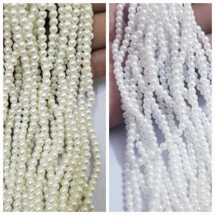 Buy 1 Get 1 Free 100 Pcs Round Beads 4mm white Craft Sets DIY Findins