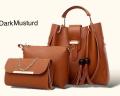 3-PC Ladies bags Handbag Set - Soft PU Leather Tote, Crossbody & Clutch Bags. 