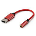 USB to 3.5mm Headphone Jack Audio Adapter,External Stereo Sound Card for PC, Laptop,for ,for Etc (0.6 Feet,Blue). 