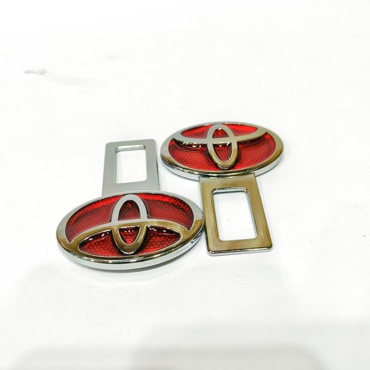 Toyota Logo Seat Belt Clip - Red - Car Safety Belt Buckle Alarm Canceler Stopper