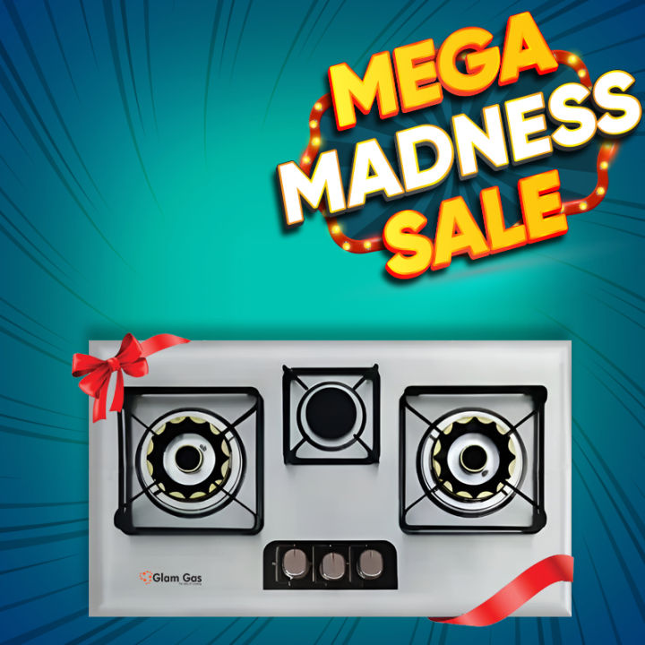 Glam Gas Blue Berry Hob | 3 Burner | Gas Stove | Kitchen Gas Stove | Choolah