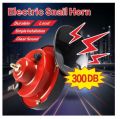 300DB Train Horn for motorcycle car trucks ,Loud Air Horn Electric Snail Double Horn, 12V Waterproof Car Horn Kit Double Horns Raging Sound for Trucks, Cars, Motorcycle, Bikes & Boats (A Pair) color black. 
