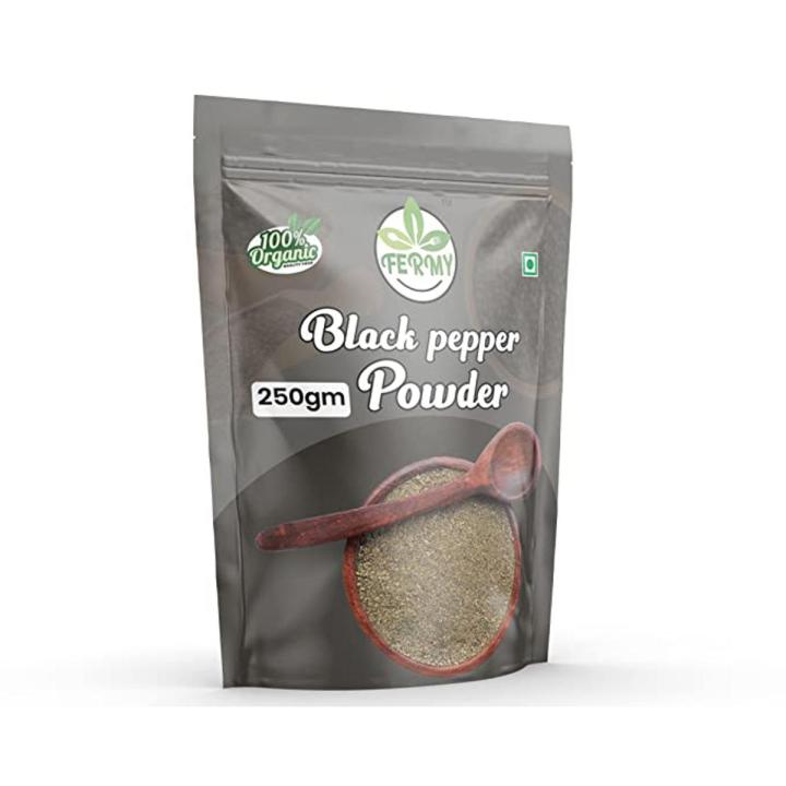FERMY Black Pepper Powder Fresh Ground/Kali Mirch, Black Pepper (250g) Organic Black Pepper