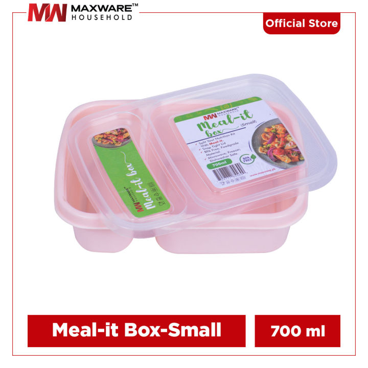 Maxware Household Meal-it Box Small 700ml, Lunch Box with two portions/Compartments, Best Meal box for Office/School/College/University, Meal it Box Small available in 4 beautiful Colors