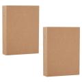 2Pcs A5 Refillable Ring Binder, A5 Kraft Paper Binder Tray with 2 Rings to Add Loose Sheets. 