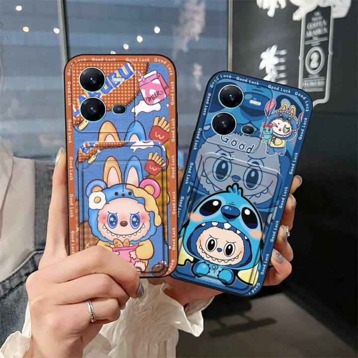 Cover FMPCUON Con Cordino Per Vivo V25 / V25E / X80 LITE: Custodia Trasparente TPU + Vetro Temperato + Laccio Regolabile 150 Cm, Rainbow