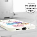 Jizetin for OPPO F19 / A74 / A95 Case Funny Cartoon Monster Family Side Design Phone Cover Square Edge Pattern Liquid Silicone Phone Cases. 