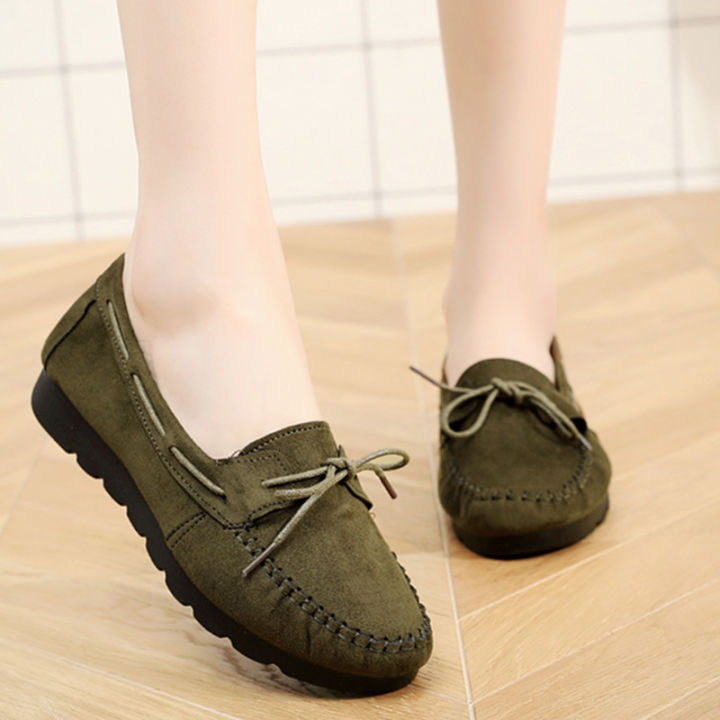 【Miga Plaza】New New Arrival Old Beijing Cloth Shoes Women's Thin Shoes Black Work Shoes Gommino Flat Shoes Lazy Shoes Slip-on