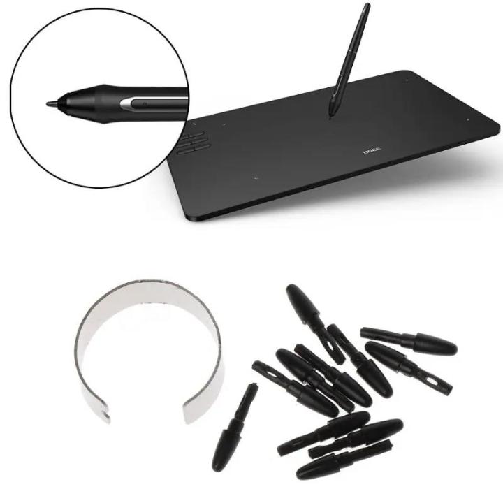 Poppies Muoe Passive Graphic Drawing Pad Pen Nibs for XP-Pen H640P VEIKK A30 A50 Tablet Digital Pen Tips , 10-Pack Black