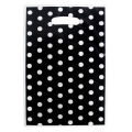 Black Polka Dot Goody Bags - 10 x 6 Inch - Gift Bags - Black Themed Party - Black - Unisex - Pack Of 10. 