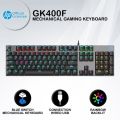 Gaming Keyboard HP Gk400F Mechanical USB Gaming Keyboard, Blue switch Dust & Spill Resistant,RGB Backlit Keys,Metal Panel,Full-Sized Keyboard Design. 