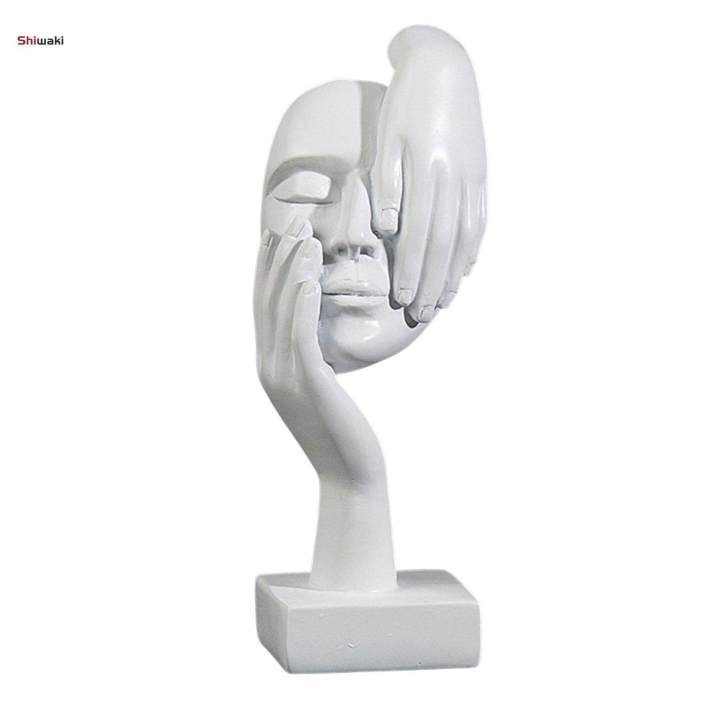 Creative Thinker Statue, Figurines Resin Ornament, Decoration Abstract Face Sculpture for Desktop Office Home Bookshelf Wedding Gift