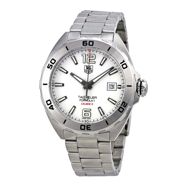 Tag Heuer Formula Calibre Silver Stainless Steel White Dial