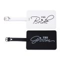 PU Leather Luggage Tags Bride Groom Suitcase ID Address Holder Baggage Boarding Tag Portable Label Couples Travel Accessories. 