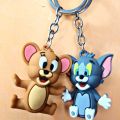 Pack of 2, Cartoons Rubber Key Chains Tom & Jerry) Cartoon Characters 3D Keyring high quality rubbers made Emoji Tom And Jerry Keyring For Bike Car Bicycle Cycle Kids Men Women Boys Girls Gift Hard 3DRubber Design Key chain. 