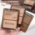 Rich Bear Gilt Mile Colour Two-Tone Highlighter Pink Blush Palette Natural Three-Dimensional Modification Brightens Nose Shadow Contouring Women. 