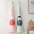 Cartoon Animal Apron 70x64cm Wipeable Kitchen Aprons for Women Men Panda Penguin Rabbit Waterproof Oil-proof Adjustable Apron. 