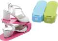Shoe Slots Space Saver, Closet Shoe Slotz Organizer, Double Storage Rack Holder, Set Of 2, Multi Color. 