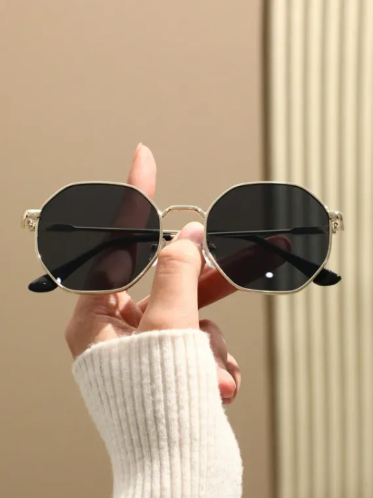Eldorado%20Trendy%20Metal%20Frame%20Sunglasses/%20Retro%20Polygon%20Gradient%20Mirror%20Sunscreen%20Sunglasses%20-%20Image%202