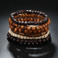 Men Retro Folk Style Jewelry Design Diverse Multi-color Multi-layer Suit Wooden Beads Elastic Bracelet Jewelry For Men. 