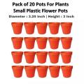 Small Plastic Pots For Flower And Plants - Diameter 3.25 Inch Height 3 Inch. 