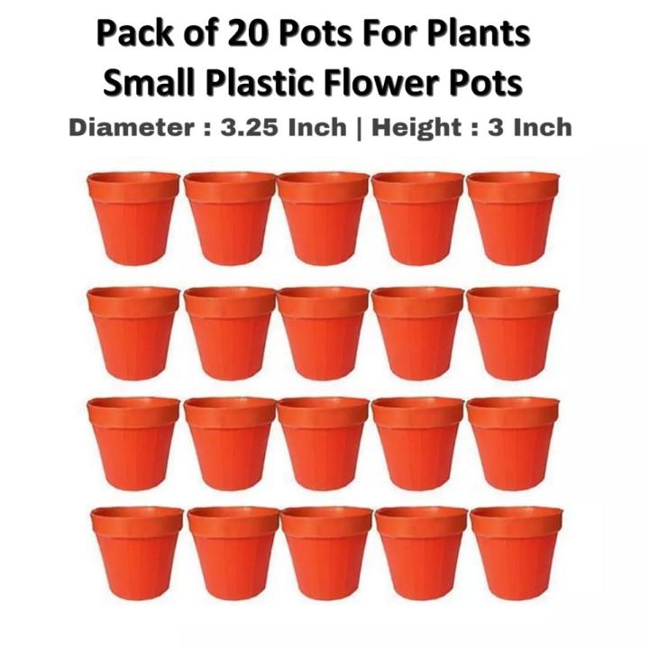Small Plastic Pots For Flower And Plants - Diameter 3.25 Inch Height 3 Inch