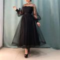 Mareesh Black Fancy Net Maxi For Girls | Women. 