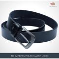 Men's 100% Italian Cow Leather Belt Men With Anti-Scratch Buckle, Brown Black and Chocolate color. 