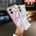 JIUMOO Case For OPPO A15 A15s A35 4G Case Cartoon Cinnamoroll Pattern Luxury Plating Phone Case Side Edge Pattern Shockproof Soft Shell Full Cover Camera Lens Protection Casing. 