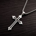 Simple Fashion Cross Chain Necklace for Women Men Jewelry. 