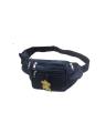 Leather Travel Waist Belt Bag - Black. 