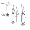 Openable Glass Vial Women Pendant Memorial Ash Bottle Cremation Pet Urn Jewelry. 