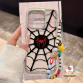 Trendy Brand Tag Cartoon Tulip Love Heart Graffiti Spider-Man Case Compatible for IPhone 11 12 15 14 13 Pro Max 7Plus XR X Xs Max 15 8 7 Plus SE 2020 Luxury Plating Lens Frame Case. 