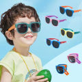 Children'S Outdoor Sunglasses Candy Colored Sun Protection Glasses Uv400 Sunscreen Universal Portable Foldable Square Glasses. 