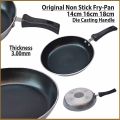 Non Stick Fry Pan Die Cast Wooden Handle Durable Quality for Eggs Omlate 14cm 16cm 18cm 20cm 22cm 24cm 26cm 28cm 30cm Frying Pan Non-Stick Heavy Duty Pan Plastic Handle. 
